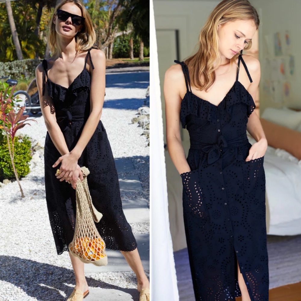 NWT Emerson Fry Meadow Sundress Black Eyelet - Size Small